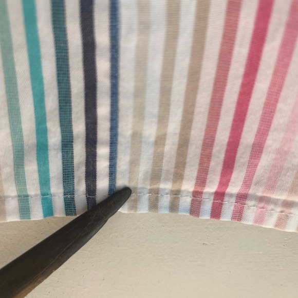 Pendleton Multicolor Striped Long Sleeve Blouse Size 16 Ruffle Trim Candy Pastel - Picture 5 of 9